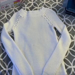 White knit sweater